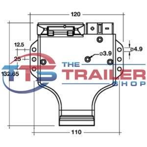 82048BL 7 pin flat trailer socket with heavy duty connector 4 narva