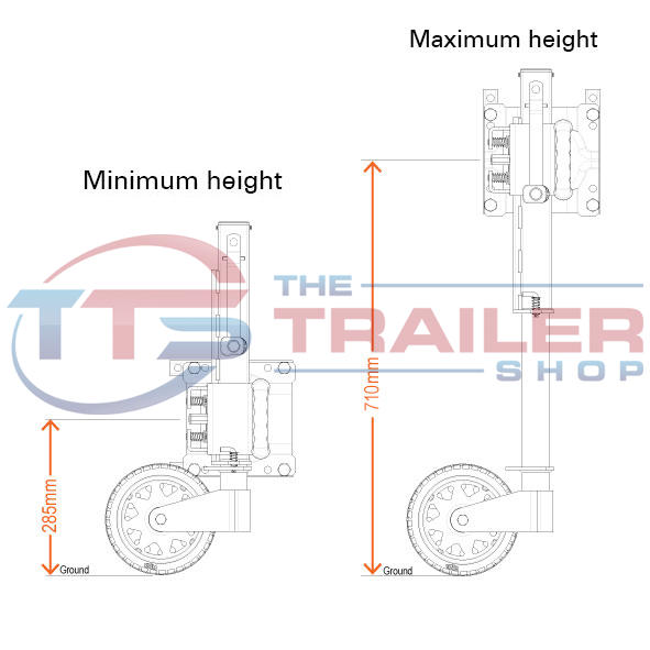 Ark Xo Extreme Offroad Heavy Duty Swing Up Jockey Wheel 750kg The Trailer Shop