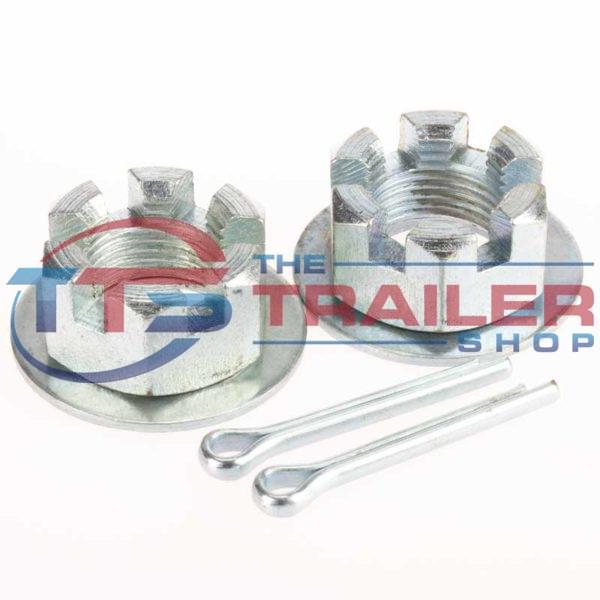 Axle Nut Kit 3/4" UNF Castellated 2pk The Trailer Shop