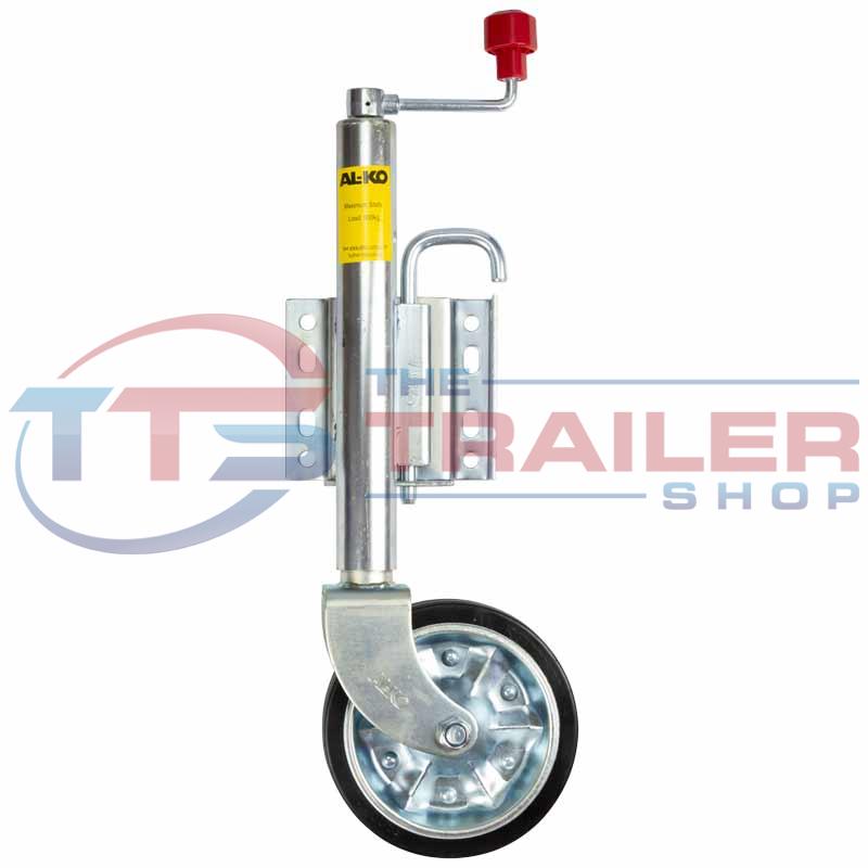 ALKO Premium 8" Jockey Wheel With Vertical Locking Pin Swivel Bracket