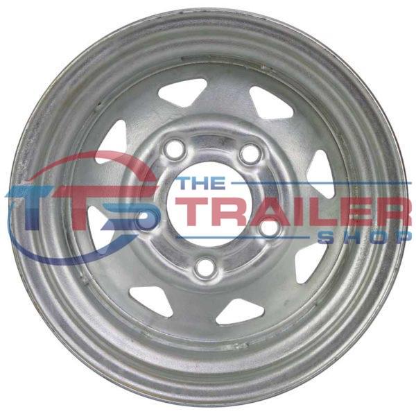 Galvanised Spoke Rim 12x4" 5x114.3 (Ford) Zero Off-Set Gecko - Image 4