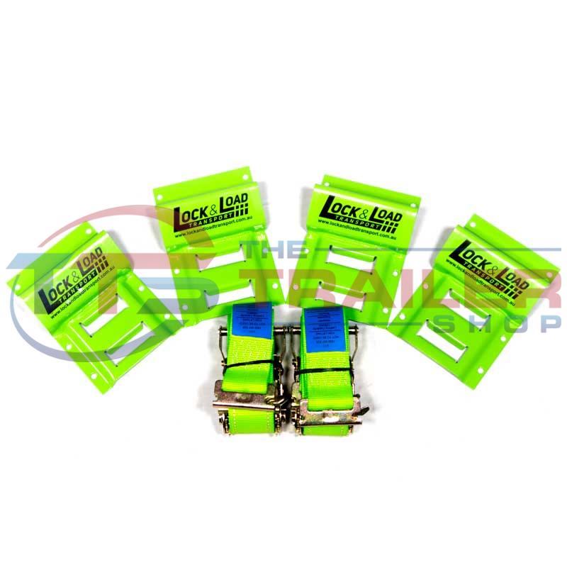 Lock & Load Wheel Chock Kit With 1.8m Straps 2 pack The Trailer Shop