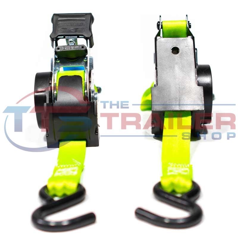Lock & Load Retractable Ratchet Straps 25mm 2 pack The Trailer Shop