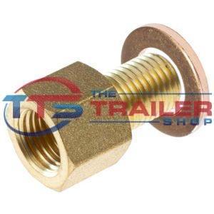 Hydraulic Brass Union 3/8" & Copper Washer 1 pk