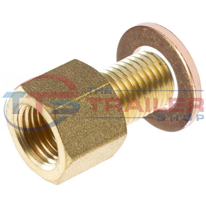 Hydraulic Brass Union 3/8" & Copper Washer 1 pk The Trailer Shop