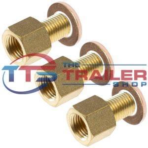 Hydraulic Brass Union 3/8" & Copper Washer 3 pk