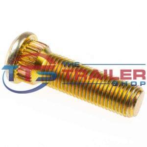 Wheel Stud 7/16" UNF Short Knurl Plated