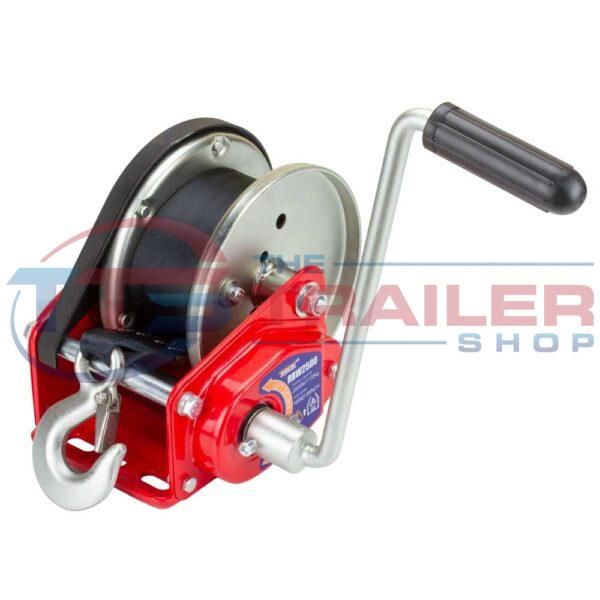 Rock Auto-Brake Winch 11:1 with Webbing Strap & Snap-on Hook