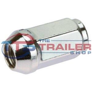 Wheel Nut 1/2" UNF 60º Chrome - Long - 21mm Head