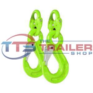 Vehicle Chain Safety Hook Set G100 6mm 2800Kg Green