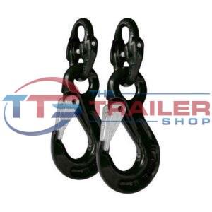 Vehicle Chain Safety Hook Set 8mm 4000Kg Black