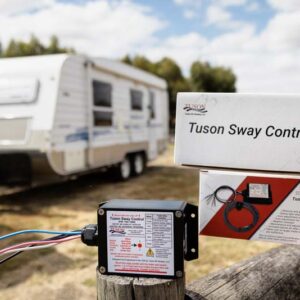 White Caravan just fitted with Tuson Sway Control