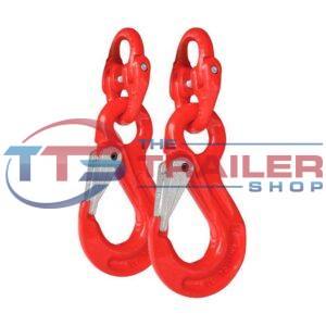 Vehicle Chain Safety Hook Set G100 8mm 5000Kg Red